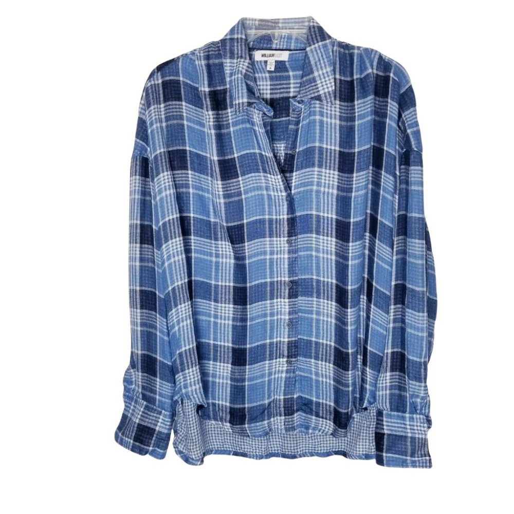 William Rast Oversized Plaid Button Shirt Women Size Medium
